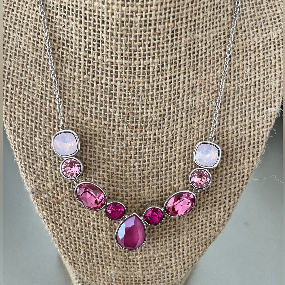 Pink touchstone crystal necklace